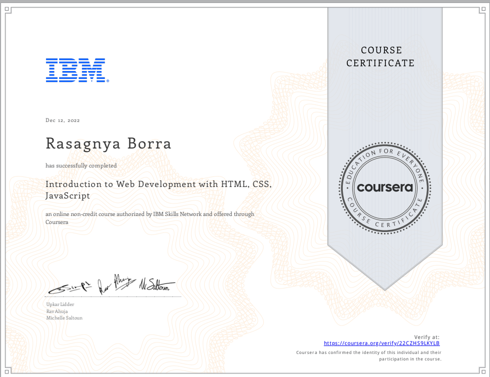 Introduction to Web Development with HTML, CSS,JavaScript